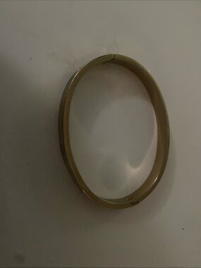 Gold Tone Hinged Bangle Bracelet - Women Accessories